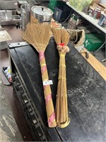 2 Hand Made Brooms 34" Long