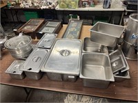 Large lot of Restaurant Stainless Pans & Lids