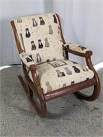 Cat design Rocking Chair w/ Solid wood Frame