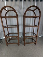 (2) 4-Tier Rattan Shelf