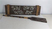 (2) Nautical Wooden Sign and Paddle
