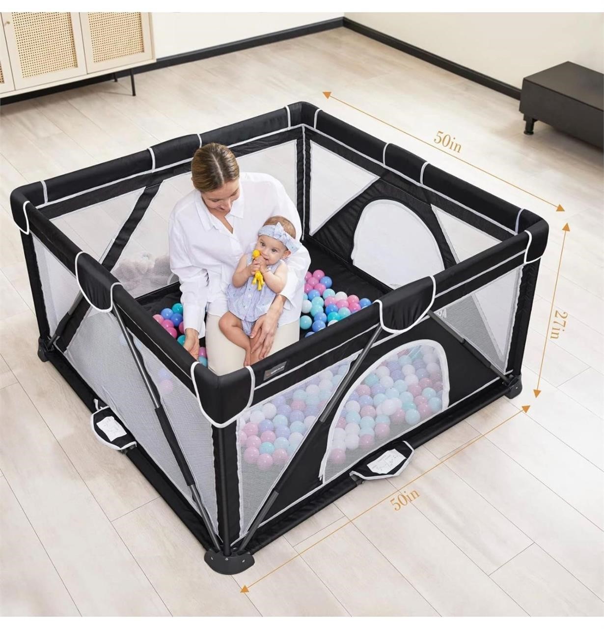 *READ*Baby Playpen, Foldable for Babies Toddlers,