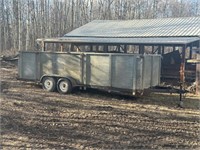 20 ft long trailer with sides, end gate,