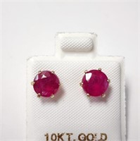 10K YELLOW GOLD RUBY(3.1CT)  EARRINGS (~WEIGHT