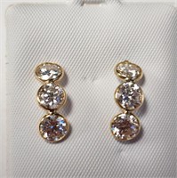 10K YELLOW GOLD MOISSANITE(3.4CT)  EARRINGS