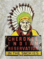 Enamel "CHEROKEE INDIAN RESERVATION" Door Push