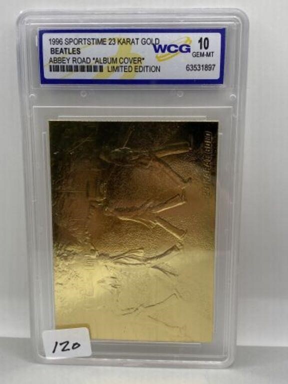 1996 23 K GOLD BEATLES ABBY ROAD CARD GRADE 10