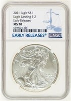Coin 2021 Silver Eagle Type 2 NGC MS70