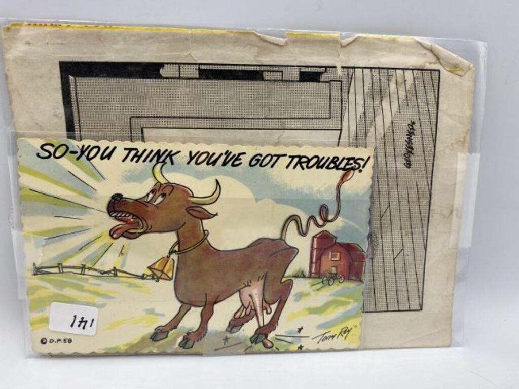 WWII COMIC AND COMIC POST CARD