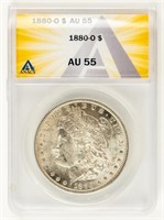 Coin 1880-O Morgan Silver Dollar-ANACS-AU55