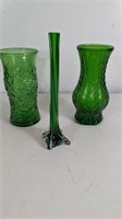 (3) Emerald Green Vase