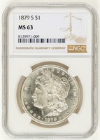 Coin 1879-S Morgan Silver Dollar NGC-MS63