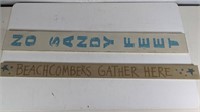 (2) Decorative Beach Wooden Signs