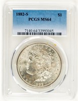 Coin 1882-S  Morgan Silver Dollar PCGS MS64
