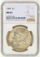 Coin 1902  Morgan Silver Dollar NGC MS63