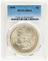 Coin 1890 Morgan Silver Dollar PCGS MS63