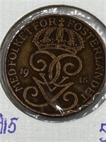 1915 SWITZERLAND WWI COIN - NICE DETAIL