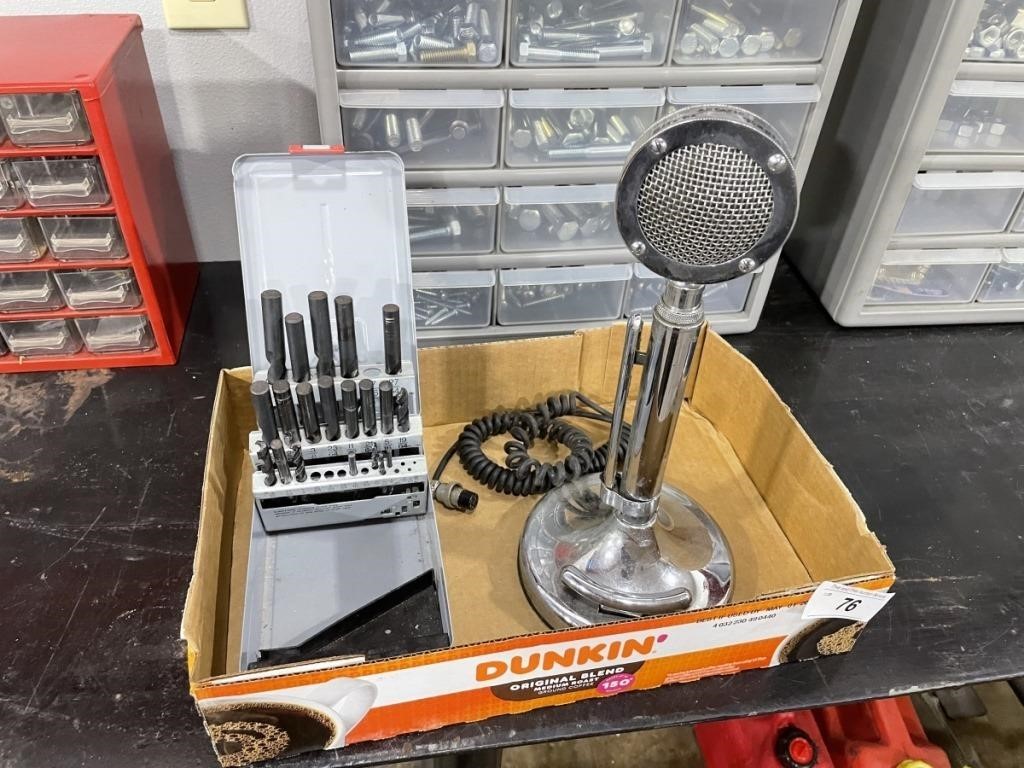 DRILL BITS AND VINTAGE MICROPHONE