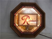 Vintage Rainier Lighted Hexagon Sign - 1978