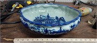 14" VICTORIA WARE FLOW BLUE BOWL