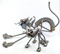 Recycled Material Cat Sculptures