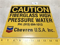 Metal Caution Fiberglass High Pressure Water Sign