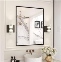 Black Rectangle Bathroom Mirror, Matte Black,