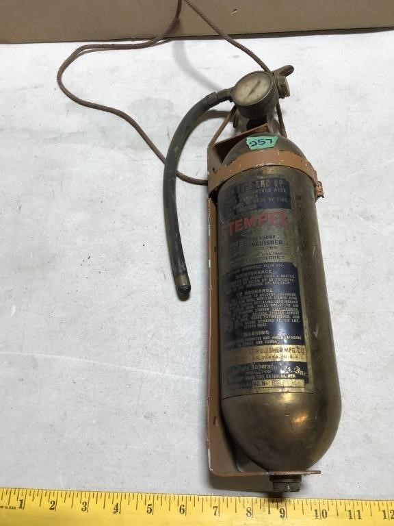 Brass Stempel Fire Extinguisher w/Bracket