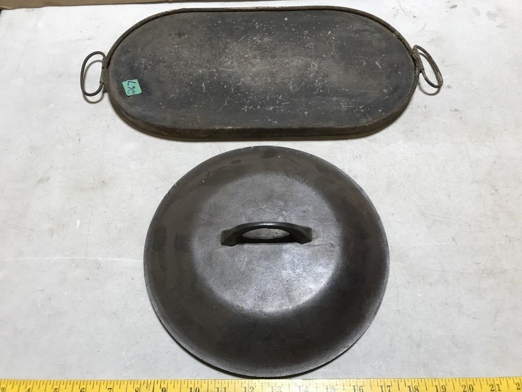 Soap Stone Griddle, Cast Iron 8v Pot Lid