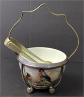 DC Ware Silver Plate Sugar Bowl & Tongs