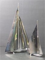 Stainless MCM Sailboat Decor Pieces