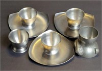 Stainless and Pewter Egg Cups Lot