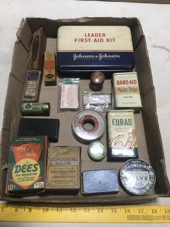 First Aid Kit, Band-Aid Tins, Doan's Pills, Label