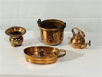 4 pcs antique & vintage copper ware