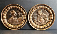 Vintage Belgian Brass Repossé Plaques
