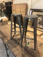 pair of metal stools
