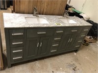 Grey double sink vanity