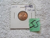 1959 Canadian penny  Very good