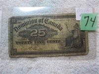 1870-.25cents Dominion fo Canada F12 DCIC