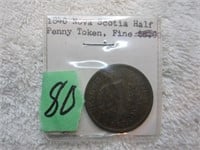 1840 Nova Scotia 1/2 penny token Very Fine