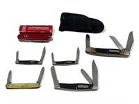 6pc Vintage Knifes BUCK, OLD TIMER CAMILLUS