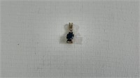 10k Gold Kashmir Blue Sapphire Diamond Pendent