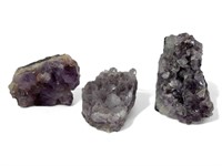 3pc Natural Purple Amethyst Crystal Cluster