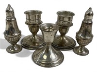 3 Weighted Sterling Silver Candle Holder & More