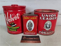 Lot of Tobacco Tins Velvet Union