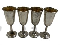 4pc International Sterling Silver Cordials