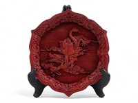 Antique Vintage Chinese Red Cinnabar Lacquer