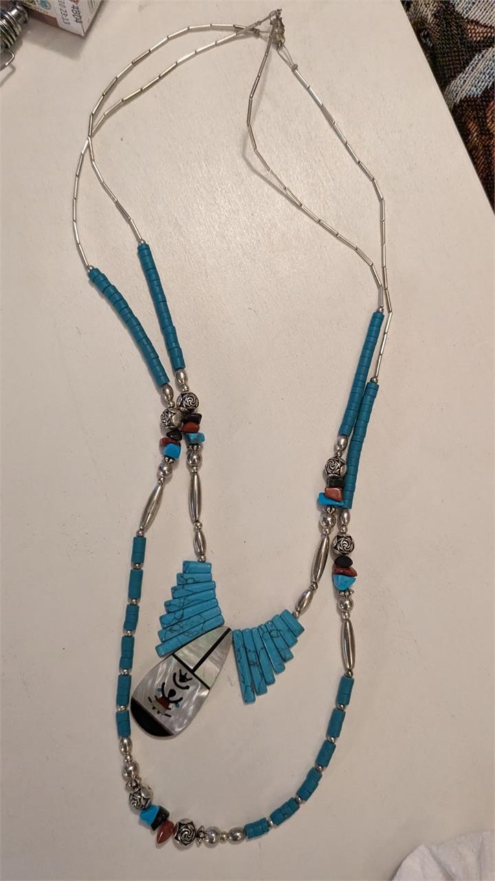 TURQUOISE STERLING SILVER NECKLACE