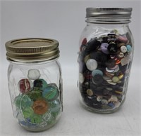 (LM) Jars of Various Buttoms & Marbles
    27