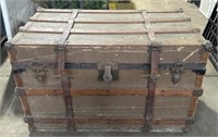 (V) Antique Old Wood Chest 36x20x23